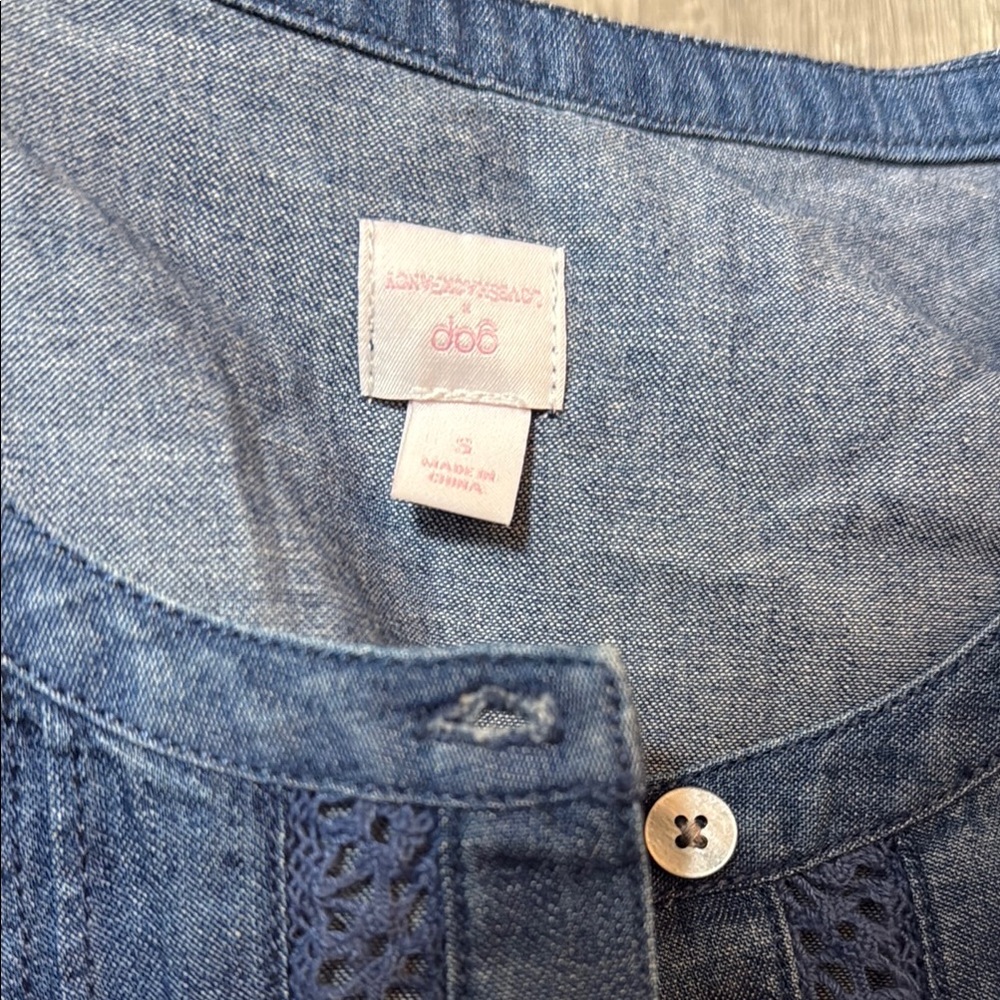 Gap × LoveShackFancy Denim Tiered Midi Dress - Picture 4 of 10
